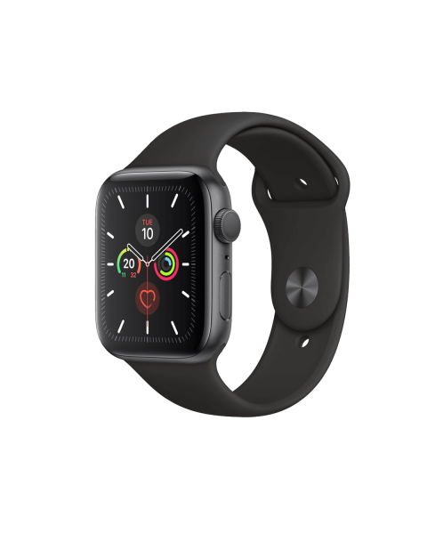 Refurbished Apple Watch Series 5 | 44mm | Aluminium Case Space Gray | Black Sport Band | GPS | WiFi + 4G