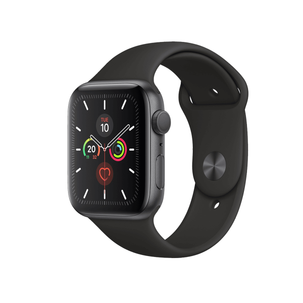 Refurbished Apple Watch Series 5 | 44mm | Aluminium Case Space Gray | Black Sport Band | GPS | WiFi + 4G