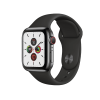 Refurbished Apple Watch Series 5 | 40mm | Stainless Steel Case Black | Black Sport Band | GPS | WiFi + 4G