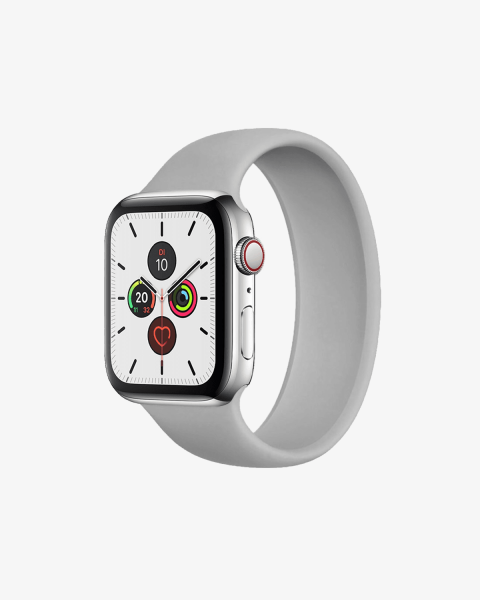 Refurbished Apple Watch Series 5 | 44mm | Stainless Steel Case Silver | Gray sport loop | GPS | WiFi + 4G