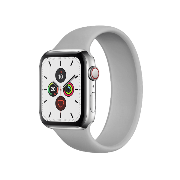 Refurbished Apple Watch Series 5 | 44mm | Stainless Steel Case Silver | Gray sport loop | GPS | WiFi + 4G