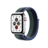 Refurbished Apple Watch Series 5 | 44mm | Stainless Steel Case Silver | Blue/green Sport Band | GPS | WiFi + 4G