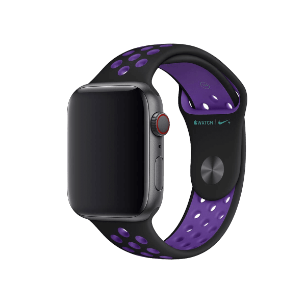 Refurbished Apple Watch Series 5 | 44mm | Stainless Steel Case Black | Black/Hyper Grape Nike Sport Band | GPS | WiFi + 4G