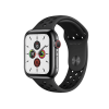 Refurbished Apple Watch Series 5 | 44mm | Stainless Steel Case Black | Black Nike Sport Band | GPS | WiFi + 4G