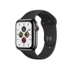 Refurbished Apple Watch Series 5 | 44mm | Stainless Steel Case Black | Black Sport Band | GPS | WiFi + 4G