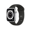 Refurbished Apple Watch Series 6 | 40mm | Aluminum Case Silver | Black Sport Band | GPS | WiFi + 4G