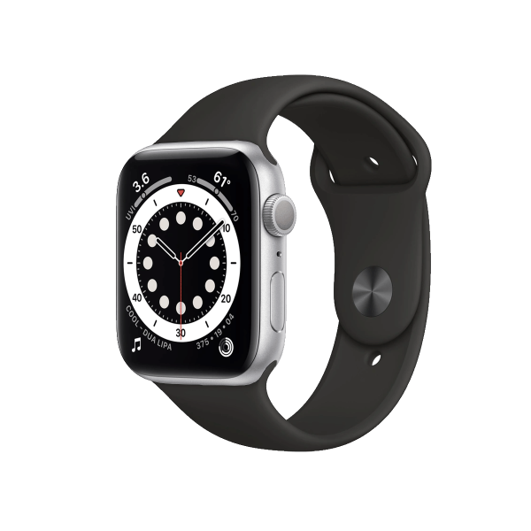 Refurbished Apple Watch Series 6 | 40mm | Aluminum Case Silver | Black Sport Band | GPS | WiFi + 4G