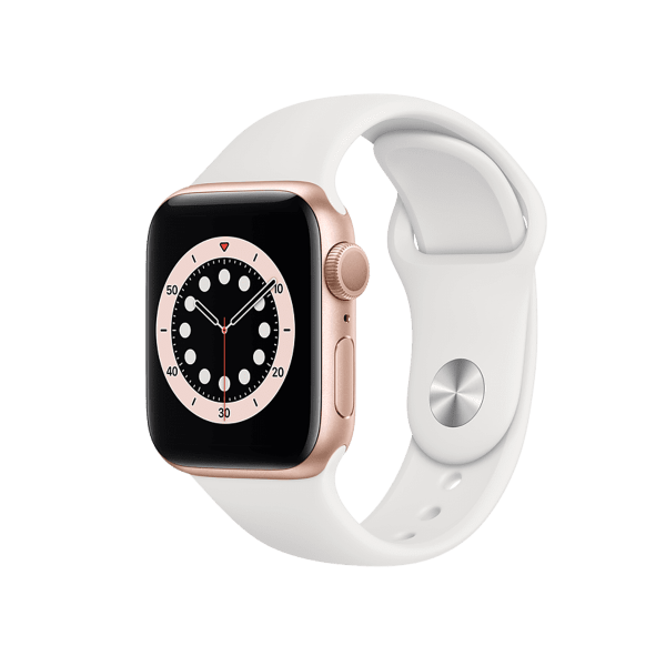 Refurbished Apple Watch Series 6 | 40mm | Aluminum Case Gold | White Sport Band | GPS | WiFi + 4G