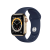 Refurbished Apple Watch Series 6 | 40mm | Stainless Steel Case Gold | Deep Navy Sport Band | GPS | WiFi + 4G | W1