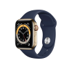 Refurbished Apple Watch Series 6 | 40mm | Stainless Steel Case Gold | Deep Navy Sport Band | GPS | WiFi + 4G