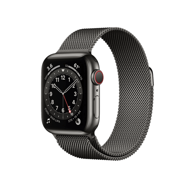 Refurbished Apple Watch Series 6 | 40mm | Stainless Steel Case Graphite | Graphite Milanese Strap | GPS | WiFi + 4G