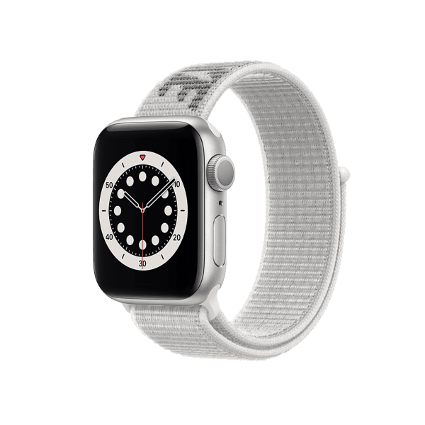 Refurbished Apple Watch Series 6 | 40mm | Stainless Steel Case Silver | Summit White Nike Sport Loop | GPS | WiFi + 4G