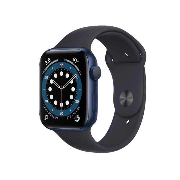 Refurbished Apple Watch Series 6 | 44mm | Aluminum Case Blue | Midnight Blue Sport Band | GPS | WiFi + 4G