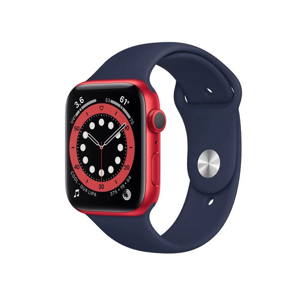 Refurbished Apple Watch Series 6 | 44mm | Aluminum Case Red | Deep Navy Sport Band | GPS | WiFi