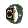 Refurbished Apple Watch Series 6 | 44mm | Stainless Steel Case Gold | Green Sport Band | GPS | WiFi + 4G