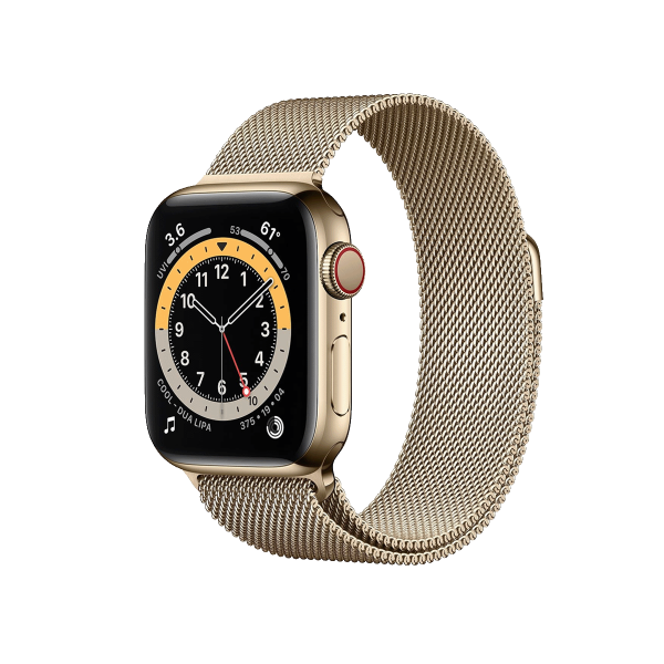 Refurbished Apple Watch Series 6 | 44mm | Stainless Steel Case Gold | Gold Milanese Strap | GPS | WiFi + 4G