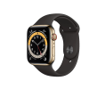 Refurbished Apple Watch Series 6 | 44mm | Stainless Steel Case Gold | Black Sport Band | GPS | WiFi + 4G