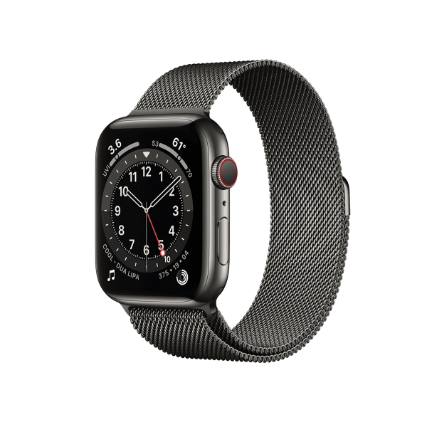 Refurbished Apple Watch Series 6 | 44mm | Stainless Steel Case Graphite | Graphite Milanese Strap | GPS | WiFi + 4G