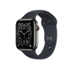 Refurbished Apple Watch Series 6 | 44mm | Stainless Steel Case Graphite | Midnight Blue Sport Band | GPS | WiFi + 4G