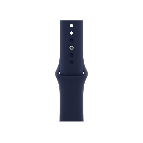 Refurbished Apple Watch Series 6 | 44mm | Stainless Steel Case Silver | Midnight Blue Sport Band | GPS | WiFi + 4G