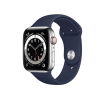 Refurbished Apple Watch Series 6 | 44mm | Stainless Steel Case Silver | Midnight Blue Sport Band | GPS | WiFi + 4G