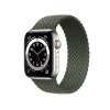 Refurbished Apple Watch Series 6 | 44mm | Stainless Steel Case Silver | Green Braided Solo Loop | GPS | WiFi + 4G