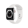 Apple Watch Series 6 | 44mm | Stainless Steel Case Zilver | Wit sportbandje | GPS | WiFi + 4G | W1