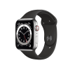 Refurbished Apple Watch Series 6 | 44mm | Stainless Steel Case Silver | Black Sport Band | GPS | WiFi + 4G