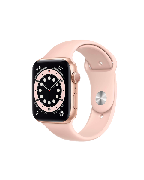 Refurbished Apple Watch Series 6 | 44mm | Aluminum Case Gold | Pink Sport Band | GPS | WiFi + 4G