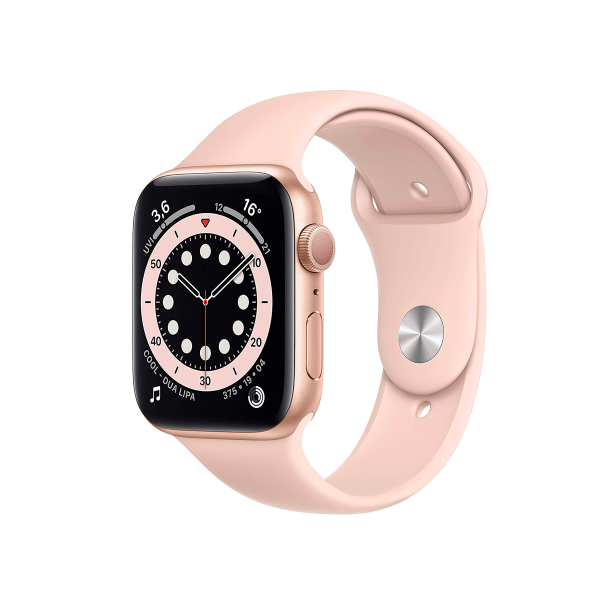 Refurbished Apple Watch Series 6 | 44mm | Aluminum Case Gold | Pink Sport Band | GPS | WiFi + 4G