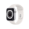 Refurbished Apple Watch Series 6 | 44mm | Aluminum Case Silver | White Sport Band | GPS | WiFi + 4G