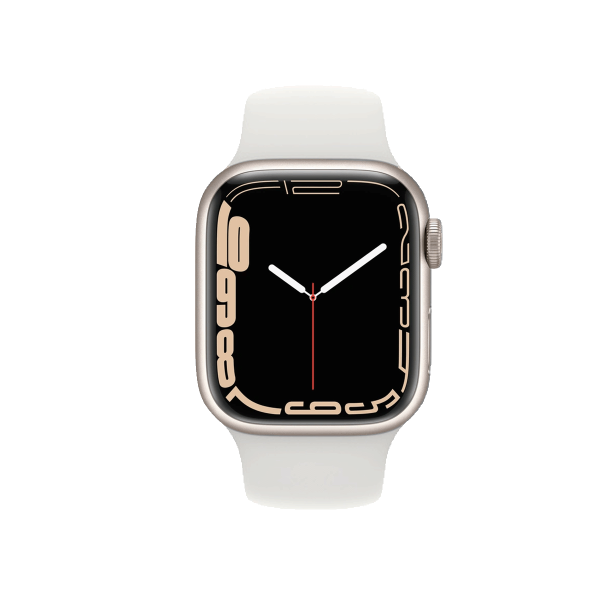 Refurbished Apple Watch Series 7 | 41mm | Aluminum Case Starlight White | White Sport Band | GPS | WiFi + 4G