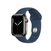 Refurbished Apple Watch Series 7 | 41mm | Stainless Steel Case Graphite | Blue Sport Band | GPS | WiFi + 4G