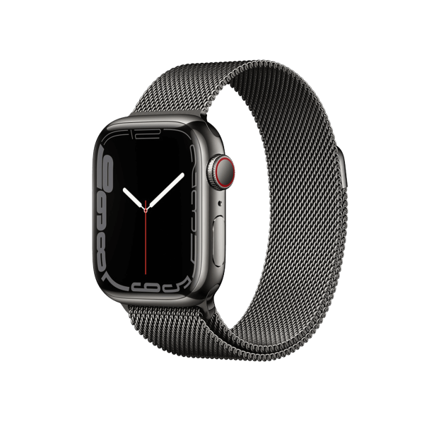 Refurbished Apple Watch Series 7 | 41mm | Stainless Steel Case Graphite | Graphite Milanese Strap | GPS | WiFi + 4G