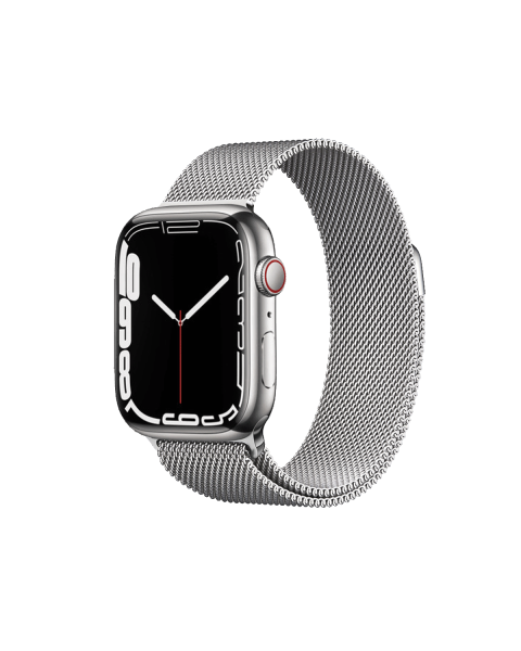 Refurbished Apple Watch Series 7 | 41mm | Stainless Steel Case Silver | Silver Milanese Strap | GPS | WiFi + 4G