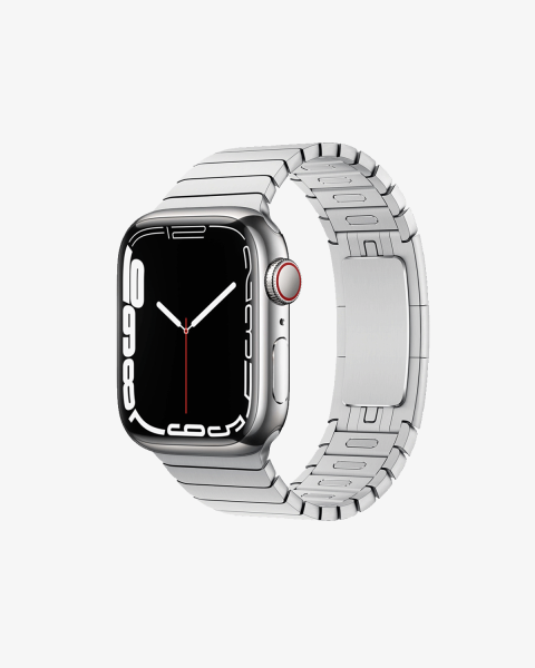 Refurbished Apple Watch Series 7 | 41mm | Stainless Steel Case Silver | Silver Link Bracelet | GPS | WiFi + 4G