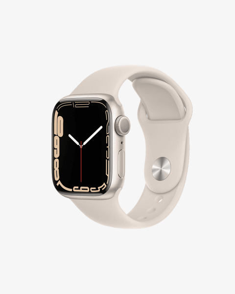 Refurbished Apple Watch Series 7 | 41mm | Aluminum Case Starlight White | Starlight White Sport Band | GPS | WiFi