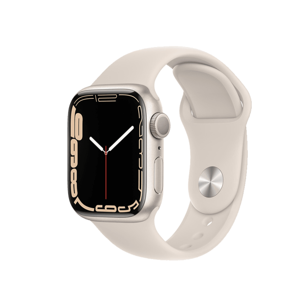 Refurbished Apple Watch Series 7 | 41mm | Aluminum Case Starlight White | Starlight White Sport Band | GPS | WiFi