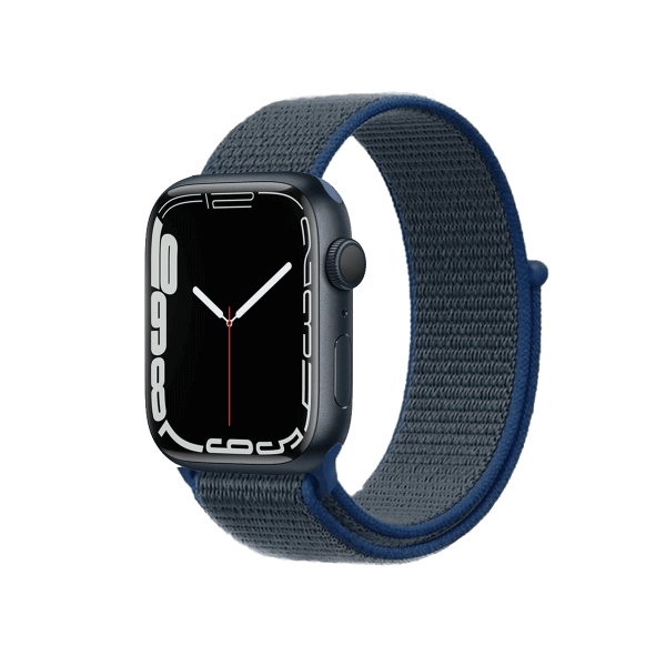 Refurbished Apple Watch Series 7 | 45mm | Aluminum Midnight Blue | Blue Sport Loop | GPS | WiFi + 4G