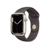 Refurbished Apple Watch Series 7 | 45mm | Aluminum Case Starlight White | Brown Sport Band | GPS | WiFi + 4G