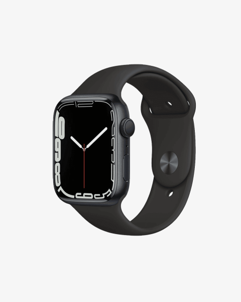 Refurbished Apple Watch Series 7 | 45mm | Aluminum Case Midnight Blue | Black Sport Band | GPS | WiFi + 4G