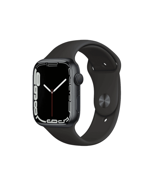 Refurbished Apple Watch Series 7 | 45mm | Aluminum Case Midnight Blue | Black Sport Band | GPS | WiFi + 4G