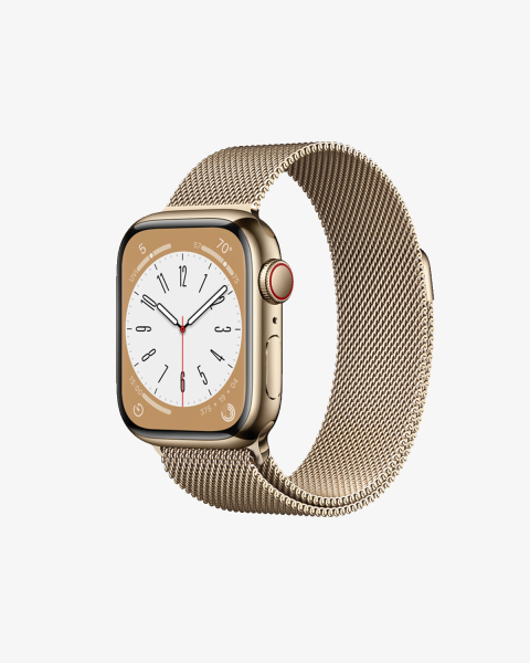 Apple Watch Series 7 | 45mm | Stainless Steel Case Gold | Gold Milanese Strap | GPS | WiFi + 4G