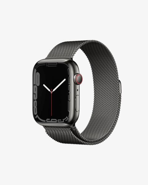 Refurbished Apple Watch Series 7 | 45mm | Stainless Steel Case Graphite | Graphite Milanese Strap | GPS | WiFi + 4G
