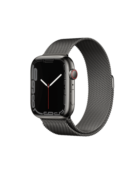 Refurbished Apple Watch Series 7 | 45mm | Stainless Steel Case Graphite | Graphite Milanese Strap | GPS | WiFi + 4G