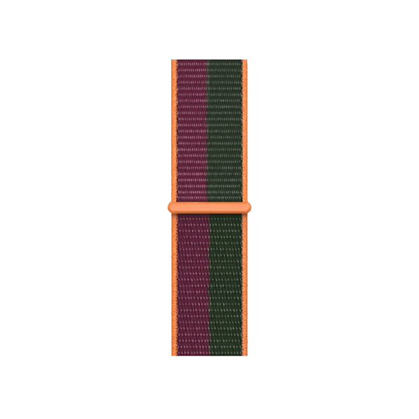 Refurbished Apple Watch Series 7 | 45mm | Stainless Steel Case Silver | Dark Cherry/Forest Green Sport Band | GPS | WiFi + 4G
