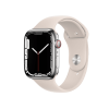 Refurbished Apple Watch Series 7 | 45mm | Stainless Steel Case Silver | Starlight White Sport Band | GPS | WiFi + 4G