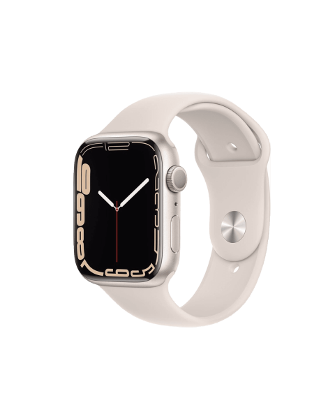 Refurbished Apple Watch Series 7 | 45mm | Aluminum Case Starlight White | Starlight White Sport Band | GPS | WiFi