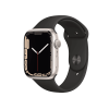 Refurbished Apple Watch Series 7 | 45mm | Aluminum Case Starlight White | Black Sport Band | GPS | WiFi + 4G