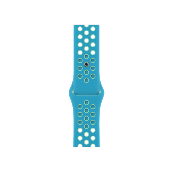 Refurbished Apple Watch Series 7 | 45mm | Titanium Case Gold | Chlorine Blue/Green Glow Nike sportband | GPS | WiFi + 4G